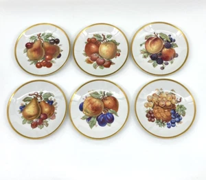 6 Set Vtg Mitterteich Bavaria Germany Center Fruit Salad Plates 7 5/8” Gold Trim - Picture 1 of 17