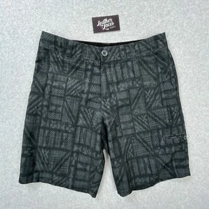 Crazy Shirts Hawaii Hybrid Shorts Mens Sz 30 Gray Geometric Coconut Polyester - Picture 1 of 11