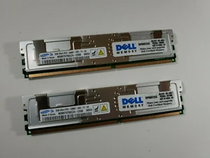 2x Dell Certified PC2-5300F 2GB Memory Modules SNP9W657/2GX2 - Picture 1 of 11