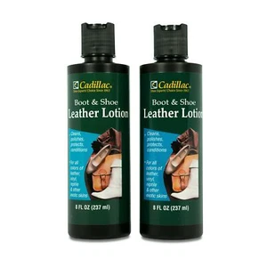 Leather Lotion Boot Shoe 2 Pack 8 Fluid Ounces Wax Free Formula High Quality - Picture 1 of 5