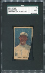1920 W519 Frank Frisch HOF RC (GIANTS) SGC AUTH