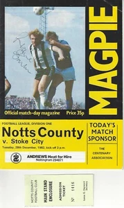 Notts County v Stoke City -Programme + Ticket 28/12/82 Signed by Richie Barker - Picture 1 of 3