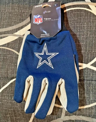Guantes utilitarios deportivos NFL Dallas Cowboys con agarre de palma de Forever OSFM NUEVOS CON ETIQUETAS Foto 1 de 2