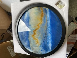 17" 3D Dynamic Moving Sand Art Picture Wall Sconce Round Glass-No LED No Remote - Picture 1 of 2