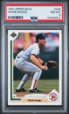 1991 UPPER DECK #546 WADE BOGGS PSA 8 - Image 1 of 2