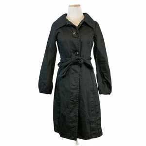 Soia & Kyo Trenchcoat Coat Size Petite Small Women's Black Full Length Belted (8 - Picture 1 of 9
