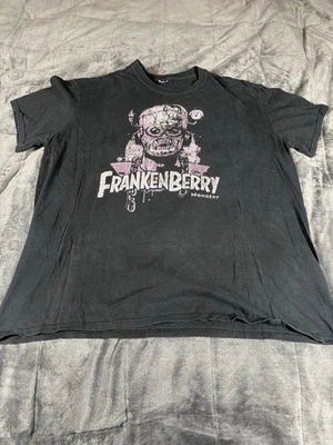Franken Berry Tee Monster Cereal T-Shirt Size Mens XL Black - Image 1 of 4