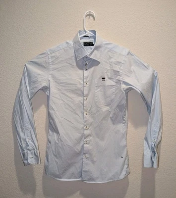 G-Star Raw Correctline Shirt Mens Blue Stripe LS Lightweight Button Up - M - Image 1 of 4