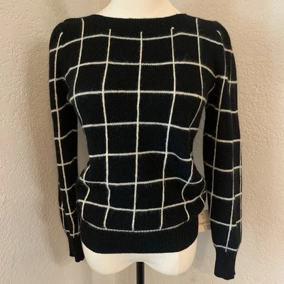 De Colección NUEVO Suéter Gráfico Negro Blanco Lloyd Williams Cordero Angora Mujeres M Foto 1 de 4