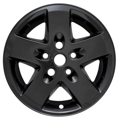 Cubierta de revestimiento de una rueda para Jeep Wrangler 2007-2018 17" negro brillante 5 radios Foto 1 de 2