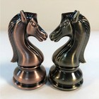 Copper & Bronze Satin Finish Chess Set - 4lbs+ Weight, 4.25 in. King