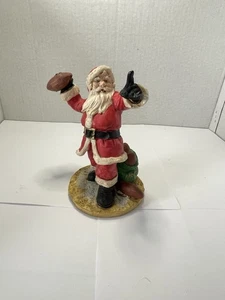 Santa Claus Figurine Throwing A Football 5.5 Inches Tall Christmas Decor - Picture 1 of 5