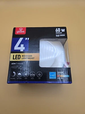 GLOBE ELECTRIC 60W Delgado Redondo LED 4" Kit de Luz Empotrada 91207 Foto 1 de 4