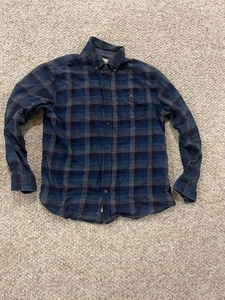 Wetterfestes Vintage Herren Karo Flanell Hemd Baumwolle Grau Schwarz Größe L - Bild 1 von 4