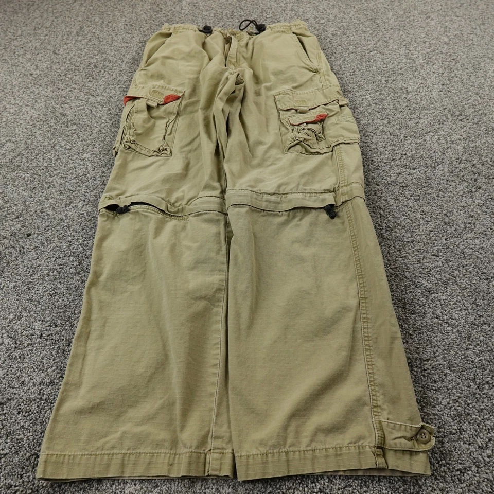 VTG American Eagle Pants Mens 30X32 Beige Cargo Military Paratrooper Grunge Y2K - Image 1 of 4