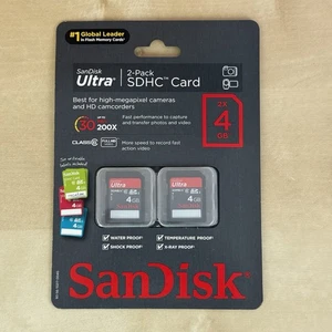 SanDisk Ultra 4GB Class 4 - SDHC Card 2 Pack SEALED - Picture 1 of 4