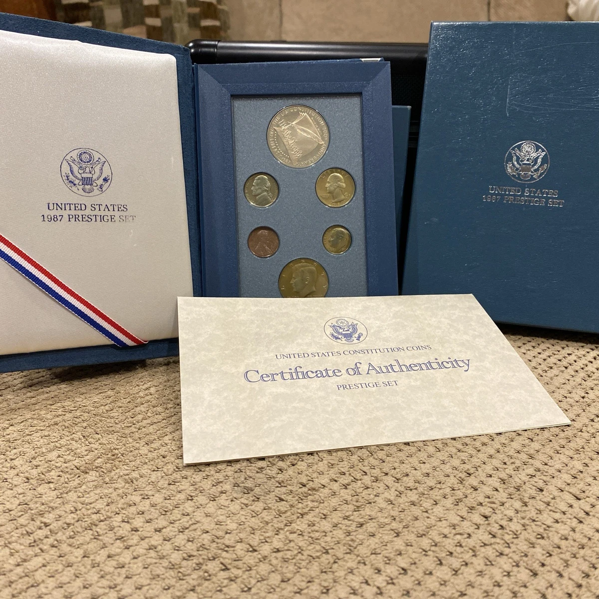 UNITED STATES 1987 PRESTIGE SET アンティーク 1987 US Mint Prestige Proof Set Original Government Packaging at