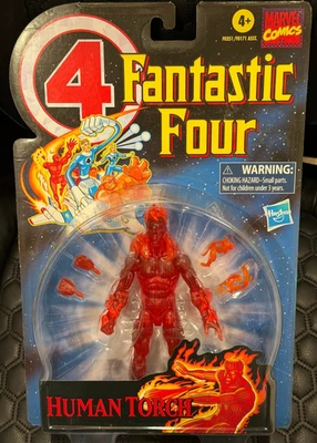 Figura Hasbro Marvel Legends Antorcha Humana Johnny Storm Retro Fantastic Four 6” Foto 1 de 2