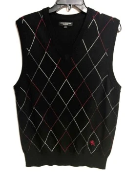 Express Design Studio Mens V Neck Sweater Vest 100% Merino Wool Large - Image 1 of 4