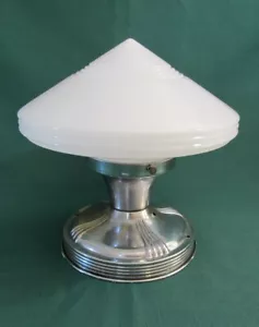 Vintage Art Deco Retro MCM Atomic Space Age Flying Saucer Light Fixture - Picture 1 of 23