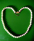 Vintage METALL 18 Inch FAUX SIMULATED PEARL & GOLD PLATED NECKLACE/ Safety Chain