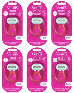 6-Pack - Venus Mini Extra Smooth Women's Razor + Travel Case BRAND NEW - Picture 1 of 3
