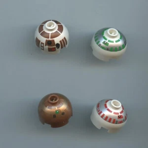 Star Wars LEGO x 4 Droid Dome Top Brick, Round 2 x 2 R5-D4, R7-D4, R2-R7, R4-G9 - Picture 1 of 1