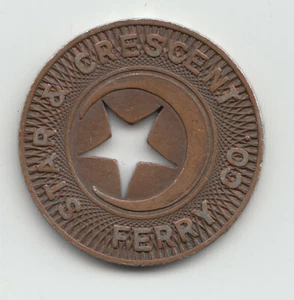 Star & Crescent Ferry Co. bronze transit token - San Diego California CA745J - Picture 1 of 2