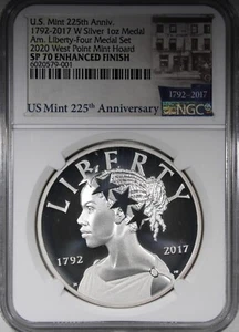 2017-W American Liberty Four Medal Set NGC SP70 Enhanced Finish 2020 West Point - Picture 1 of 2