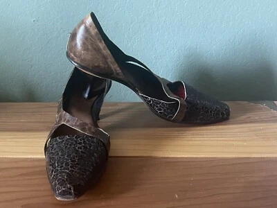 Cydwoq Vintage Brown WING Leather Strappy Low Heel 38.5 8.5 Handmade USA - Image 1 of 4