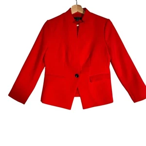 Ann Taylor Anzug Set Damen Gr. 2P Rot Langarm Einreiher Flach Formell - Bild 1 von 7