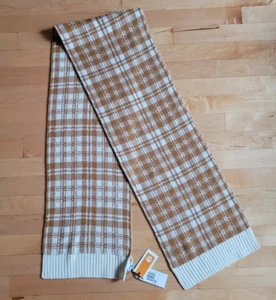 Timberland Carmel braun creme kariert Schal Strick Rechteck Herbst Winter Neu mit Etikett - Bild 1 von 15