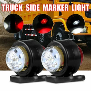 2x Red White 2-LED Side Marker Lights Outline Lamp Car Truck Trailer Van 10V~30V - Picture 1 of 9