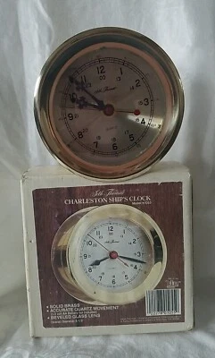 Seth Thomas Nautical Brass Ship Clock Maritime Wall Clock Charleston Model #1055 - Image 1 of 4