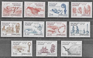 GREENLAND - 1982 HISTORY. SCOTT 148-157, B10. MNH - Bild 1 von 1