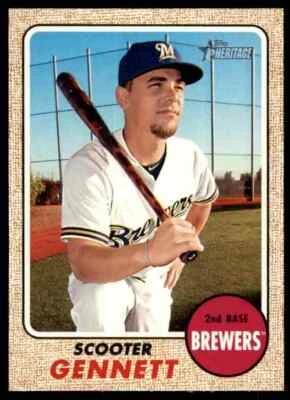 2017 Topps Heritage Scooter Gennett #262 Milwaukee Brewers - Image 1 of 2
