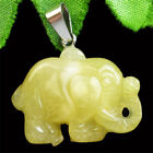 26 x 19 x 6 mm pendentif éléphant jaune aventurine sculpté Reiki guérison chakra H03111