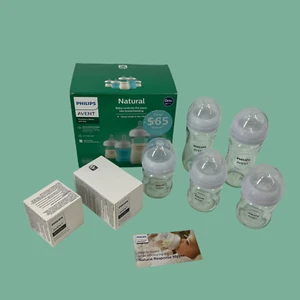 Philips Avent Natural Newborn Glass Set Anti-Colic Valve BPA Free #NO2755 (AR) - Picture 1 of 5