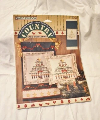 Daisy Kingdom Folk Art Toy Tree Country Pillow Or Banner NOS Easy Heirlooms - Image 1 of 4