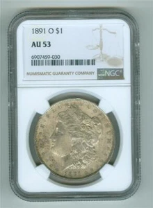 U.S. 1891-O MORGAN DOLLAR NGC AU-53 - Picture 1 of 2