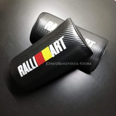 JDM Ralliart Racing Fibra de Carbono Asiento de Coche Cuello Almohadas Reposacabezas Para Mitsubishi Foto 1 de 4