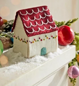 CASA VACANZE NATALE FELTRO LANA NEPAL ANTHROPOLOGIE NUOVA CON ETICHETTE SI APRE - Foto 1 di 3