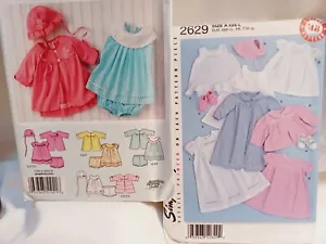 Simplicity Sewing Patterns Lot of 2 Baby Clothes XXS-L UNCUT Dress Pants Hat - Picture 1 of 3