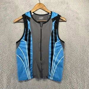 Sugoi Cycling Vest Women's Large Gray Blue Zip Jersey Sleeveless Lightweight - Picture 1 of 12