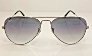 Authentic Ray-Ban Sunglasses RB3025 Aviator Silver Frame Blue Gradient Lens 58mm - Imagen 1 de 6