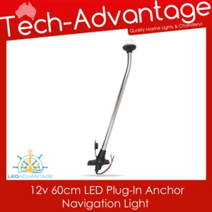 12V BARCO 60CM ANCLA ALUMINIO POPA ENCHUFE EXTRAÍBLE NAVEGACIÓN LUZ LED - Imagen 1 de 1