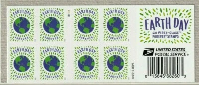 EARTH DAY US CONSERVATION 2020 SCOTT #5459 MVF FOREVER 20 STAMP BOOKLET PANE - Image 1 of 2
