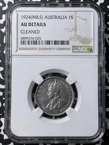 Australia 1924 1 chelín NGC limpio - ¡Lote de detalles como nuevo #A9866 plata! ¡Fecha clave! - Imagen 1 de 3