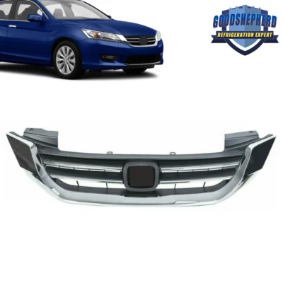 Front Bumper Hood Grille Black&Chrome Trim For Honda Accord 4-Door 2013-2015 - Image 1 of 4