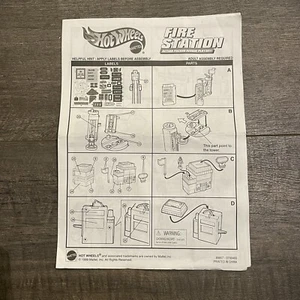 Hot Wheels Fire Station Action Packed Rescue Playset Instruction Manual ONLY - Picture 1 of 7